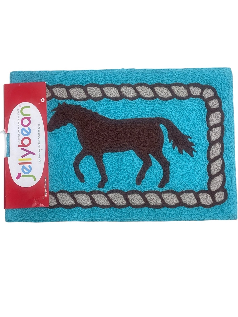 Jellybean Horse Accent Rug in Turquoise - NWT - Size: 20 x 30